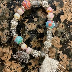 Bohemian Elephant Charm Bracelet